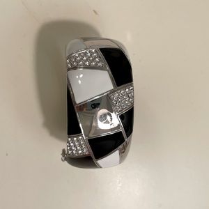 Black and white cuff bracelet
